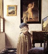 Jan Vermeer Lady Standing at Virginal oil painting artist